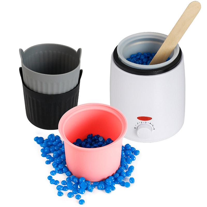 Wax Warmer - ワックスウォーマー用、耐熱性のある交換用シリコン製ボウル、ワックス脱毛用、攪拌棒付き、焦げ付き防止加工、美容用