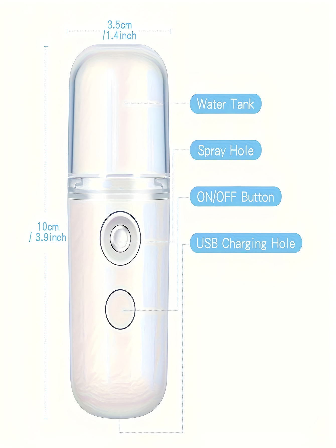 Face Steamer - USB ミストフェイシャルスプレー加湿器充電式ネブライザーフェイススチーマー保湿美容器具顔スキンケアツール