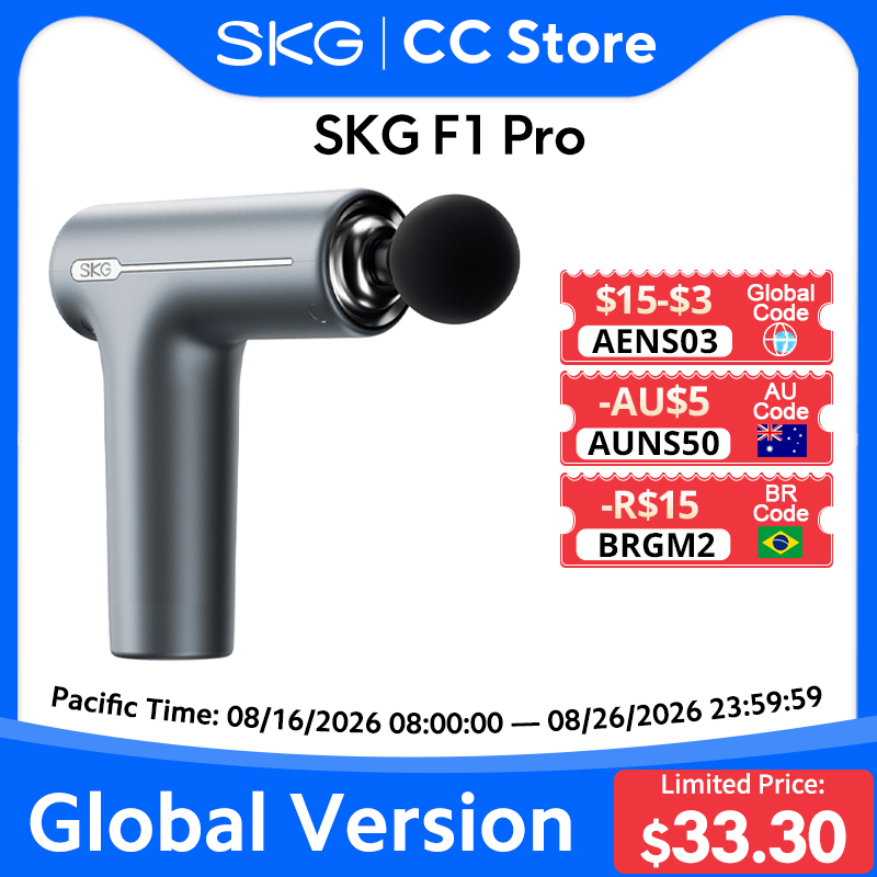 Massage Gun - SKG F1 Proミニディープティシューマッサージガン 低騒音 4つのシリコンヘッド ポータブル充電式