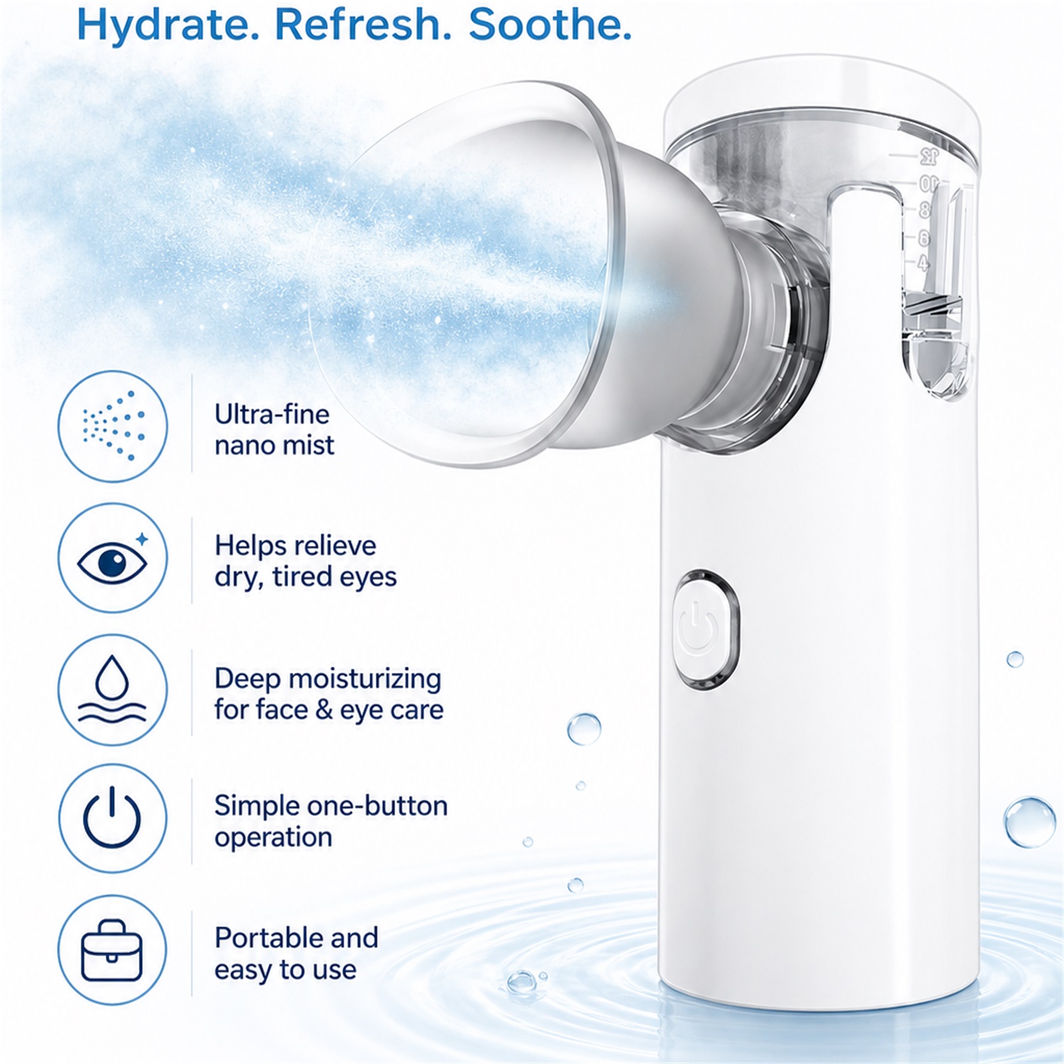 ナノスプレー式アイマッサージ器、フェイススプレー、加湿器、U - Face Steamer のレビューと価格