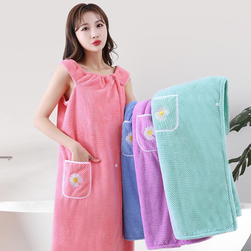 【1枚入り】着られるバスタオルドレス、柔らかいコーラルフリー - Spa Towel のレビューと価格