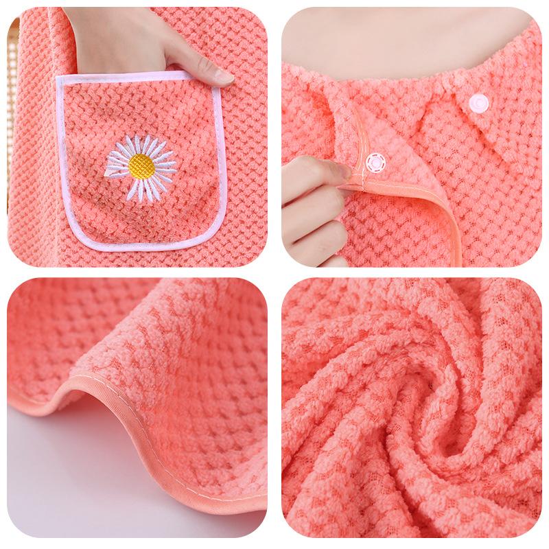 【1枚入り】着られるバスタオルドレス、柔らかいコーラルフリー - Spa Towel のレビューと価格