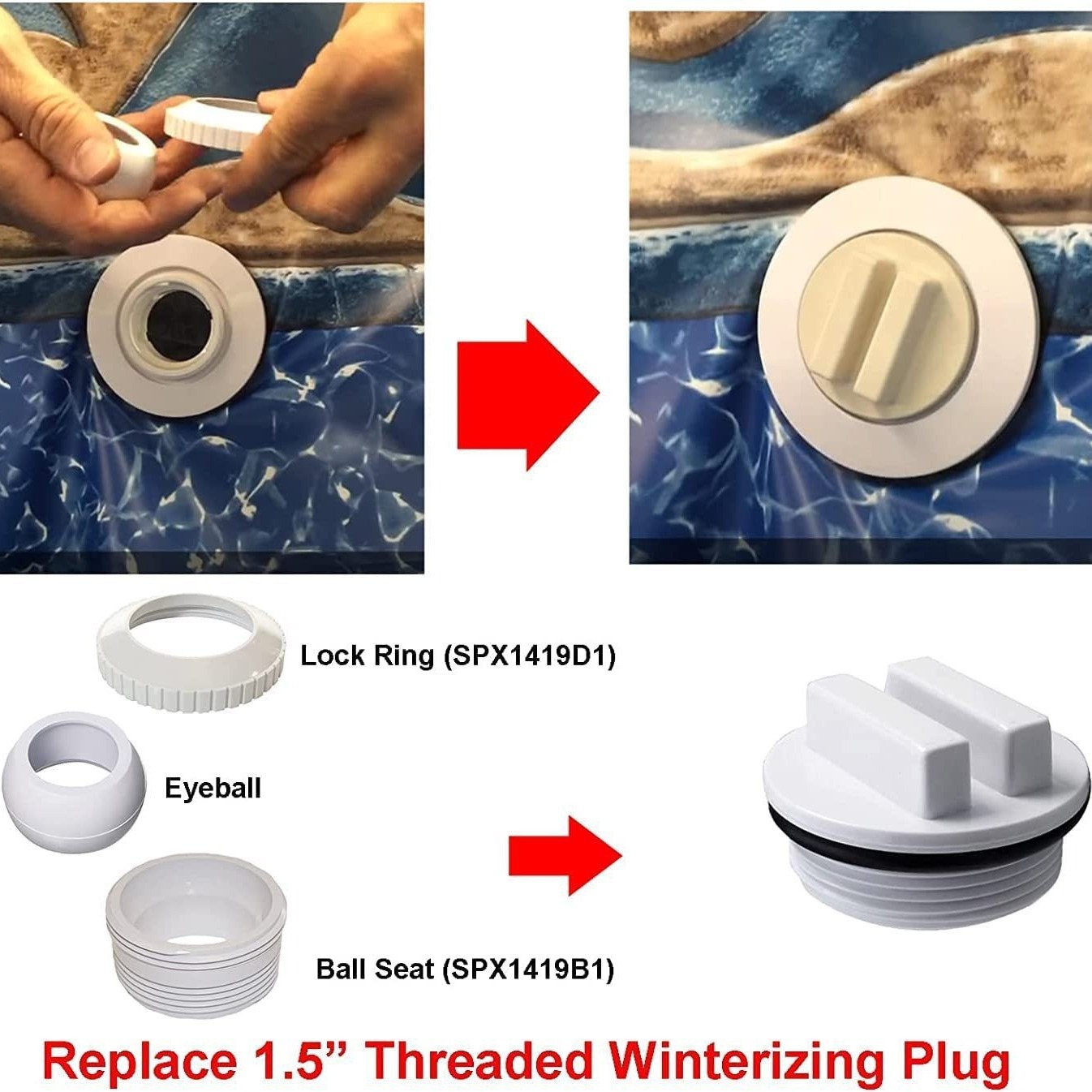 1.5インチフィルター排水プラグSP1022Cワンワードプラ - Hot Tub のレビューと価格