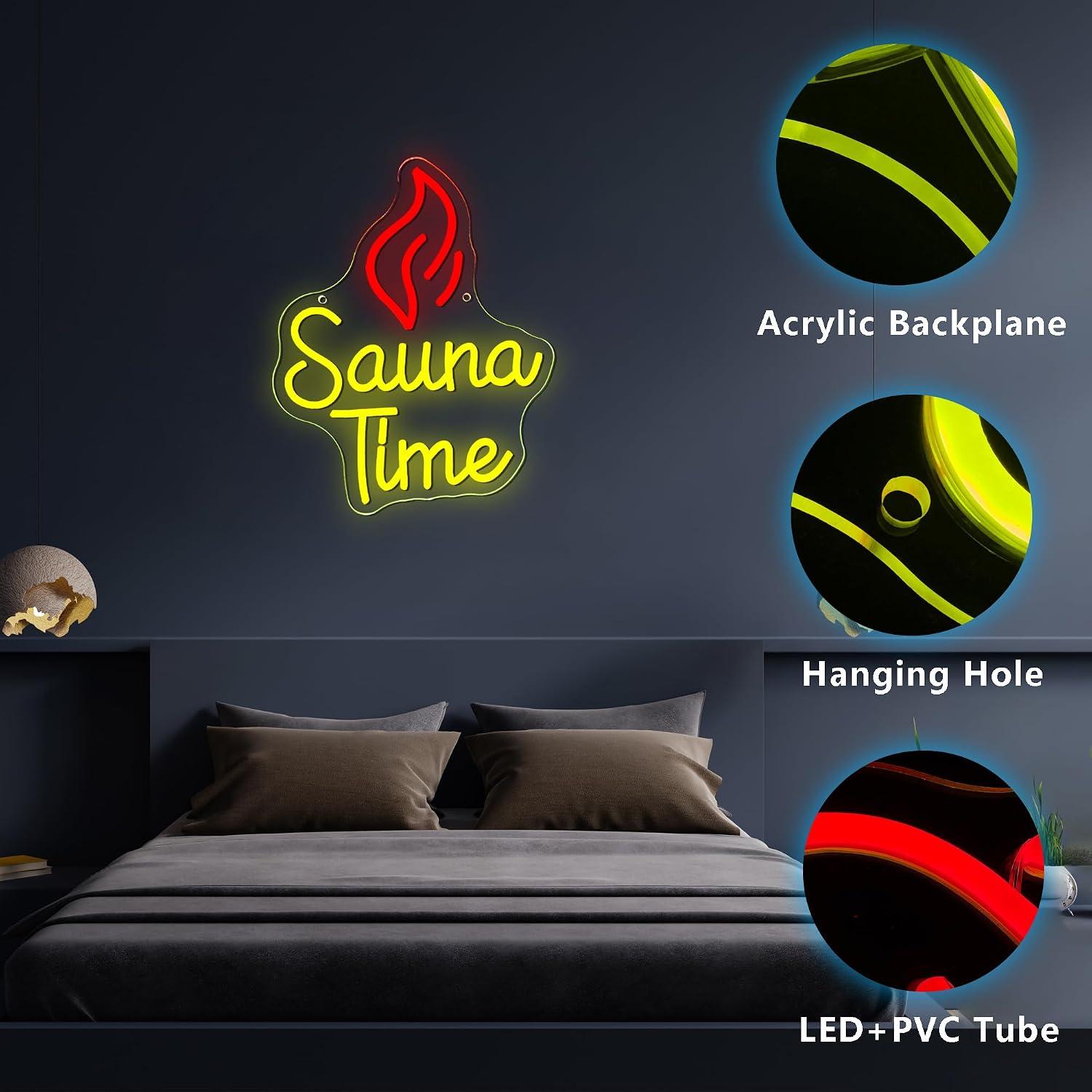 サウナタイム ネオンサイン USB LEDライト。スパルーム - Spa Wellness Gym のレビューと価格