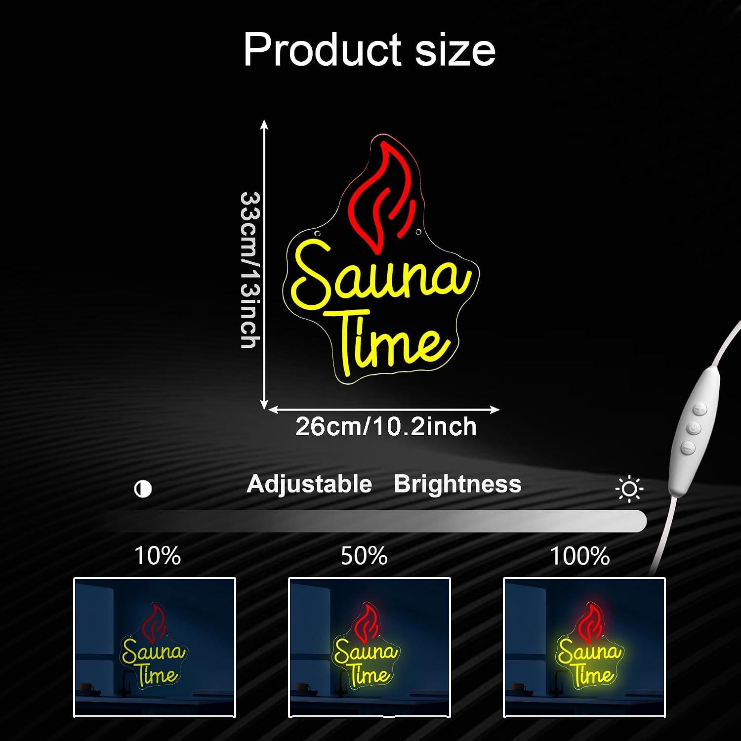サウナタイム ネオンサイン USB LEDライト。スパルーム - Spa Wellness Gym のレビューと価格