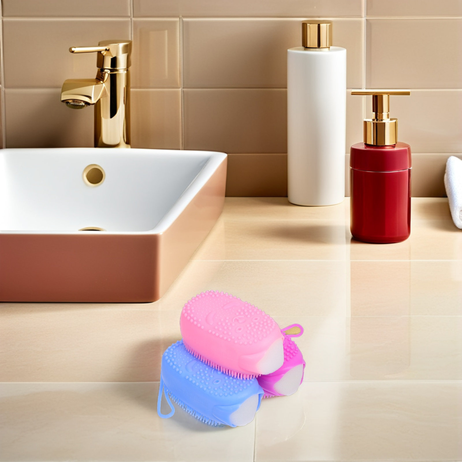 3個入り シリコン製 角質除去ボディスクラバー 両面シャワー - Body Brush のレビューと価格