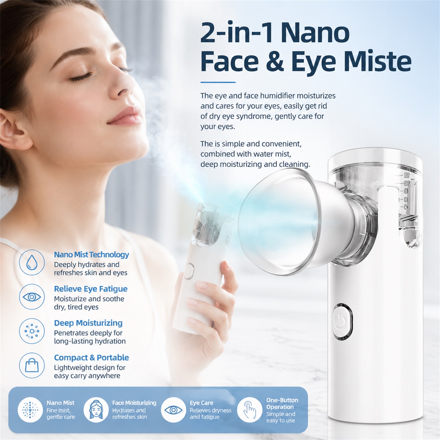 2-IN-1 メッシュ式フェイシャルスチーマー。乾燥肌や目元 - Face Steamer のレビューと価格