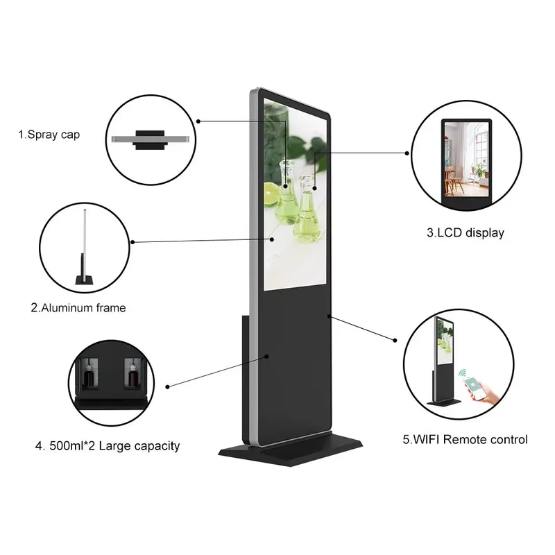 最新の商用モダンな液晶広告用スマートアプリ制御アロマディフュ - Aromatherapy Diffuser のレビューと価格